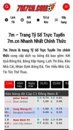 ảnh chụp màn hình 7m tỷ số bóng đá