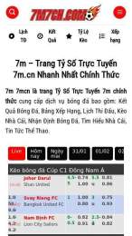 ảnh chụp màn hình 7m tỷ số trực tuyến bóng đá 7mcn