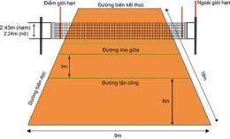 ảnh chụp màn hình kích thước sân bóng chuyền da