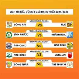 ảnh chụp màn hình lịch thi đấu bóng đá hạng nhất quốc gia
