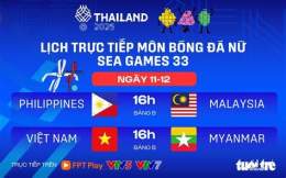 giao diện app bảng bóng đá nữ sea games 33