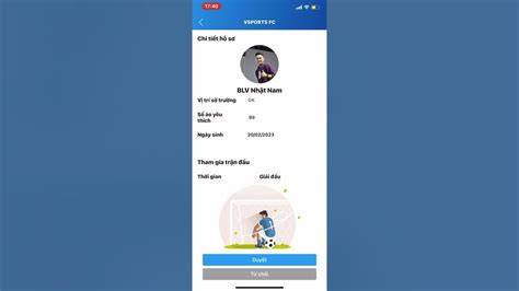 giao diện app cách xin vào clb bóng đá nam