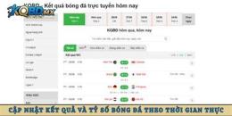 giao diện app kết quả bóng đá tỷ số