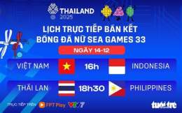 giao diện app lịch bán kết bóng đá nữ sea games 33