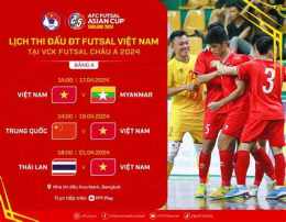 giao diện app lịch thi đấu bóng đá futsal châu á