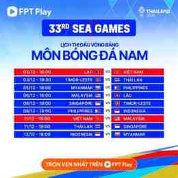 giao diện app lich thi dau bong da nam seagame