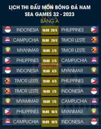 giao diện app lịch thi đấu bóng đá sea games 23
