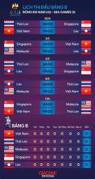 giao diện app lịch thi đấu bóng đá sea games