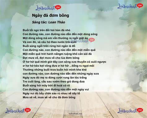 giao diện app lời bài hát ngày đá đơm bông