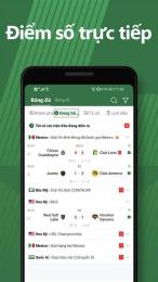 giao diện app tỉ số bóng đá hôm nay vn
