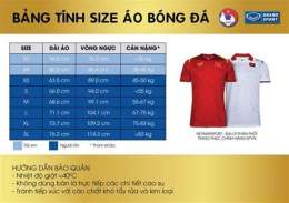 hướng dẫn sử dụng bảng size áo đá bóng
