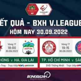kết quả bóng đá v league hôm nay