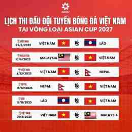 lịch bóng đá asian cup đông nam á