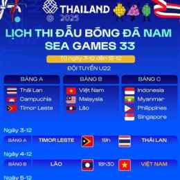 lich bong da nam seagame 2025