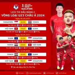 lịch bóng đá u23 việt nam hôm nay trực tiếp