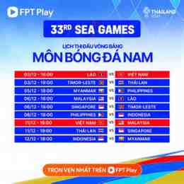 lich thi dau bong da nam seagame