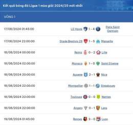 tính năng nổi bật kết quả bóng đá ligue 1