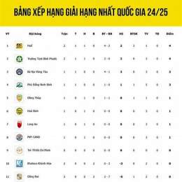 xếp hạng bóng đá việt nam